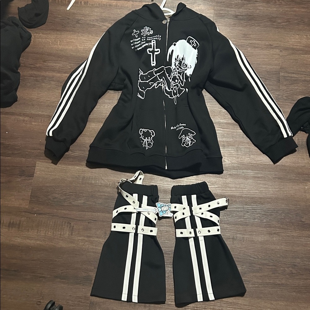 subcul jirai outfit set legwarmers and oversized hoodie